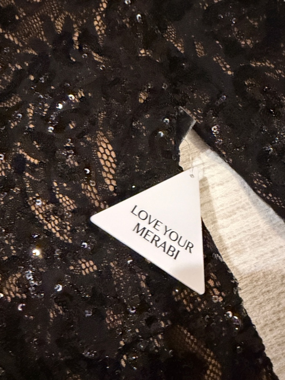 NADINE MERABI Black Sequin Lace Flared Jumpsuit - Picture 5 of 7